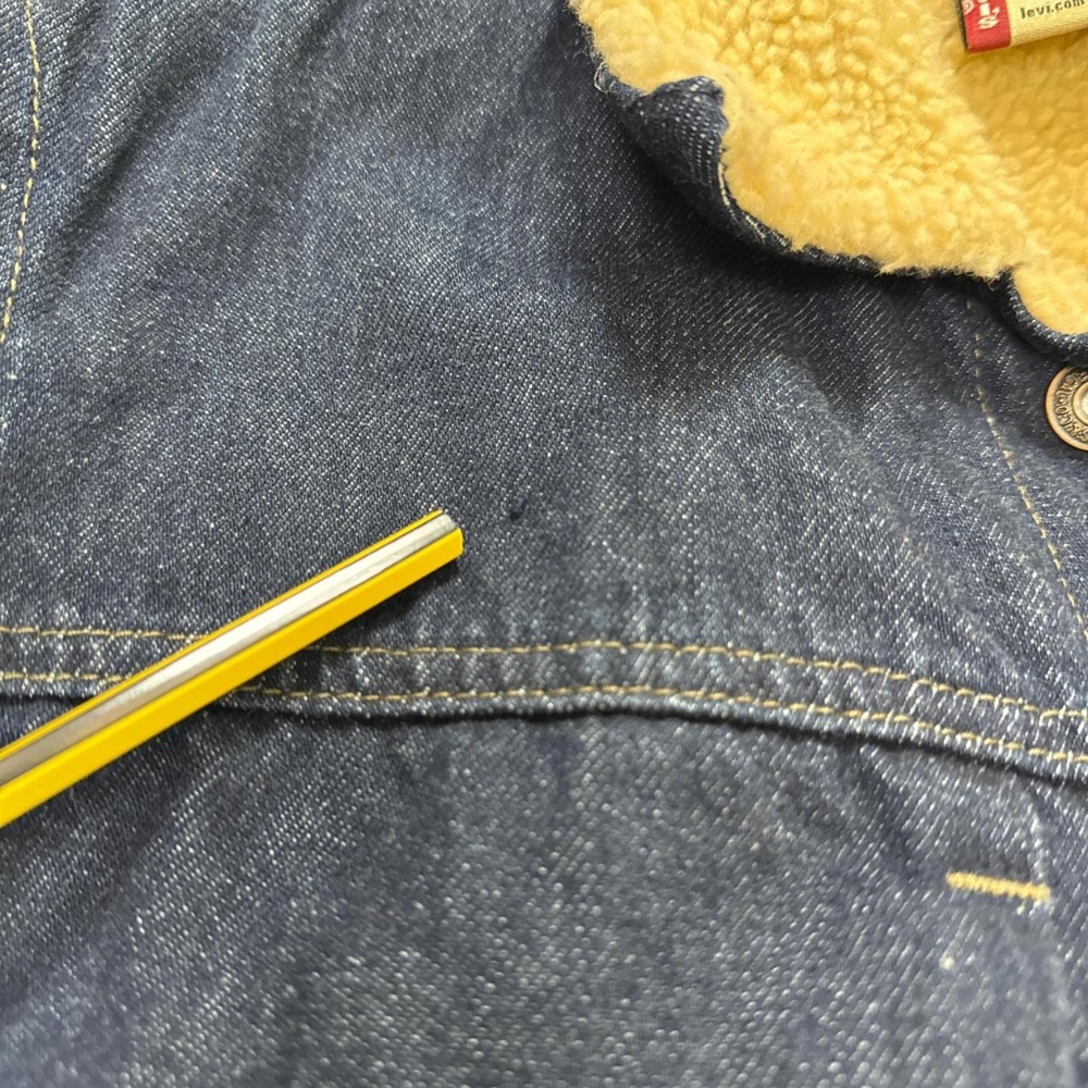 Vintage Late 90s‎ / Y2K Levi’s Red Tab Faux Sherpa Denim Jacket - Picture 7 of 7